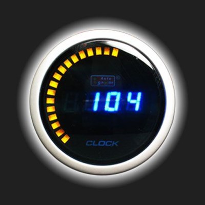 Прибор AUTO GAUGE часы /52 мм/ цифровые, с тонированным стеклом, синяя подсветка - фото 38035
