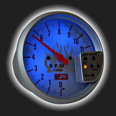 Прибор AUTO GAUGE тахометр /125 мм/ c внешней вспышкой, с 7-цветной подсветкой, на подставке, 0-1100 63006 - фото 40126