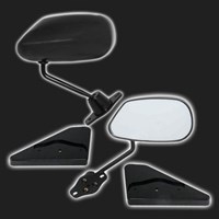 Зеркало заднего вида боковое PROSPORT F2 Style чёрное, без антиблика, универсальное (2 штуки)
