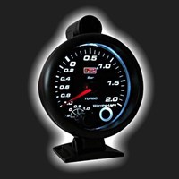 Прибор AUTO GAUGE давления турбо /95 мм/ c дополнительной внешней вспышкой, чёрный, с супербелой под 72354